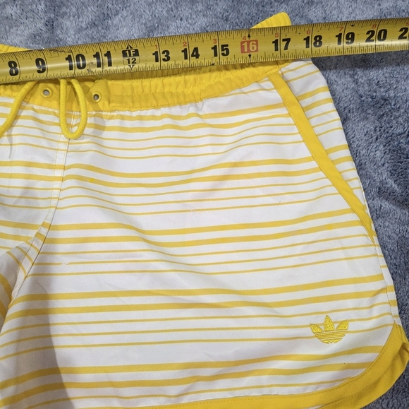 Adidas Women's White and Yellow Striped Athletic Shorts NWOT. - Picture 9 of 11